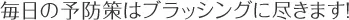 毎日の予防策はブラッシングに尽きます！